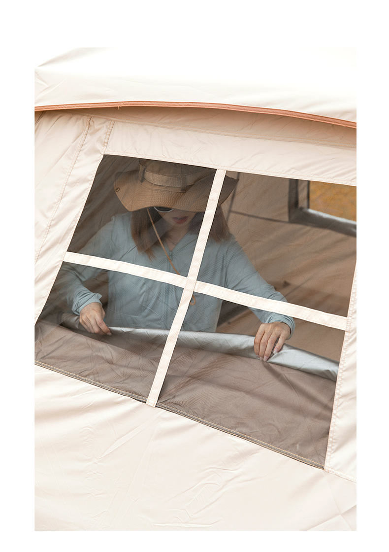 Cheap Goat Tents Outdoor Automatic Tent 150D Oxford Cloth Portable 3 4 Persons Fast Build Camping Tent With Door Awning Tarp   